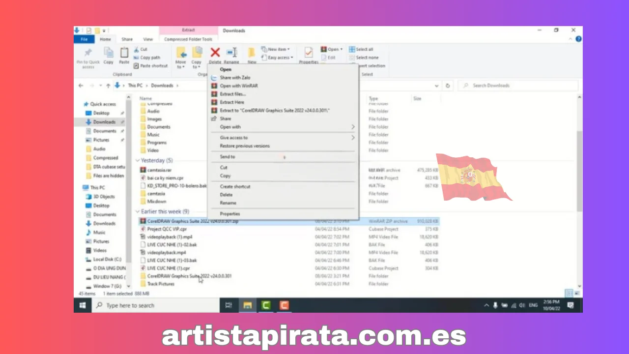 Abra el archivo “CorelDraw Graplics suite 2022” como se muestra.