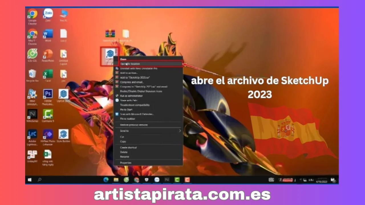 Abre el archivo de SketchUp 2023