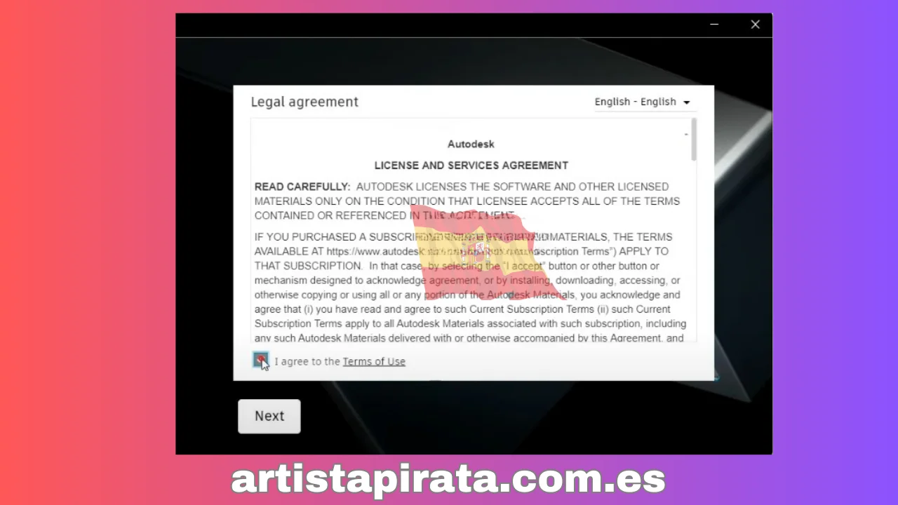 Aceptar los términos de servicio