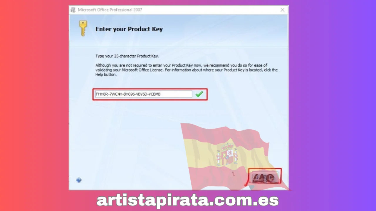 Clave de producto de Office 2007 