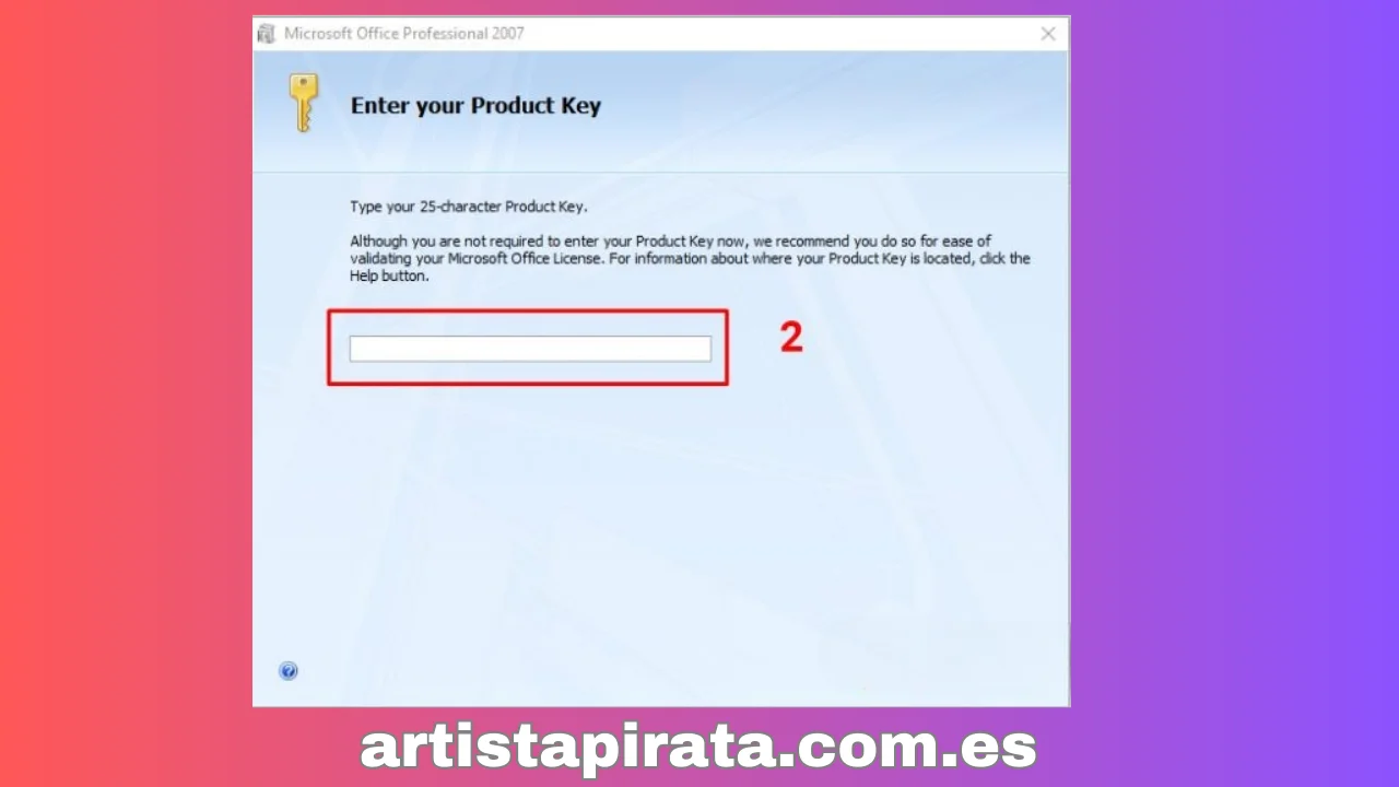 Clave de producto de Office 2007