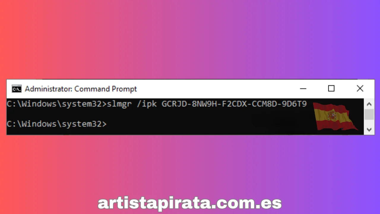 Ejecute el comando slmgr ipk