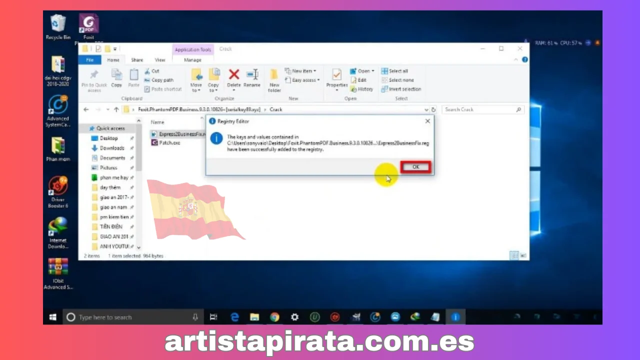 Haga clic en Aceptar para cerrar el Editor del Registro.