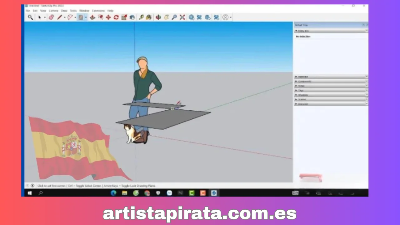 Interfaz de SketchUp 2023 después del craqueo