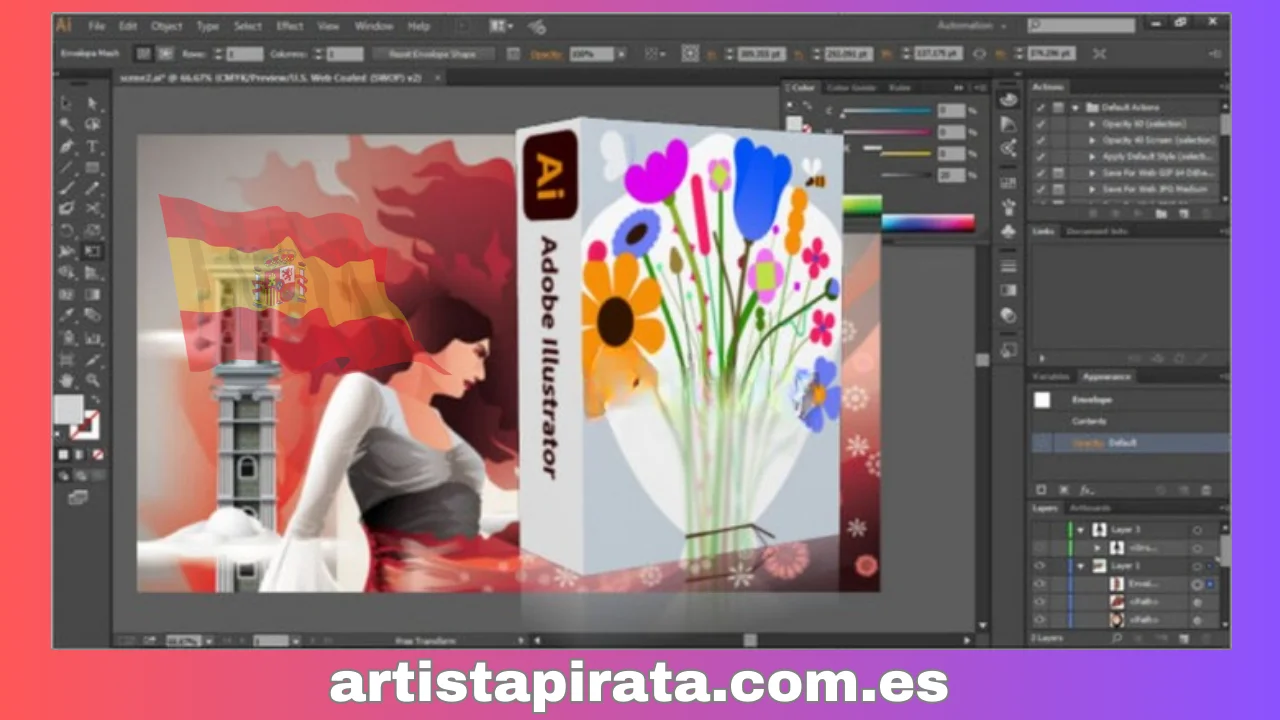 Interfaz del software Adobe Illustrator 2023