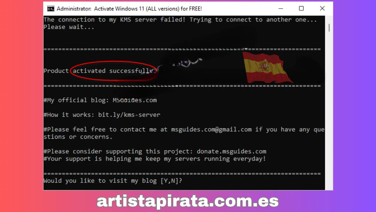 Windows se activa correctamente mediante un script por lotes
