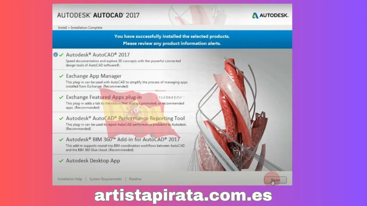 Instalación completa de Autocad 2017.