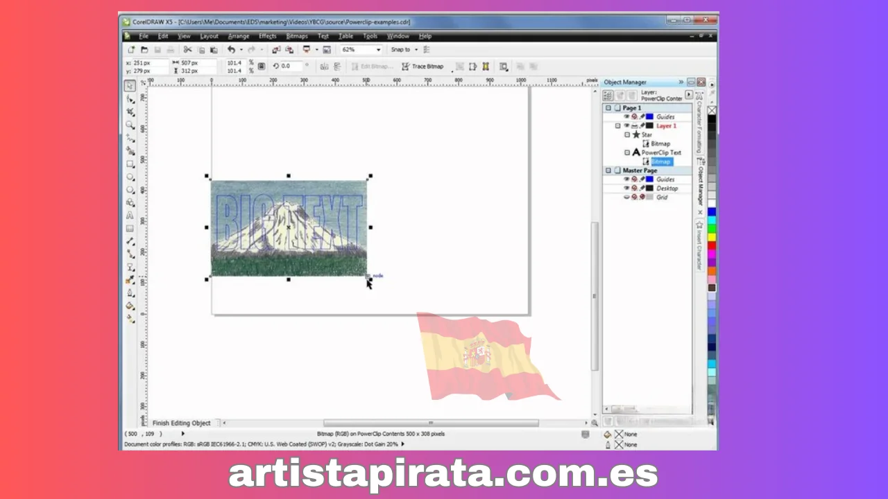 Interfaz Coreldraw x5