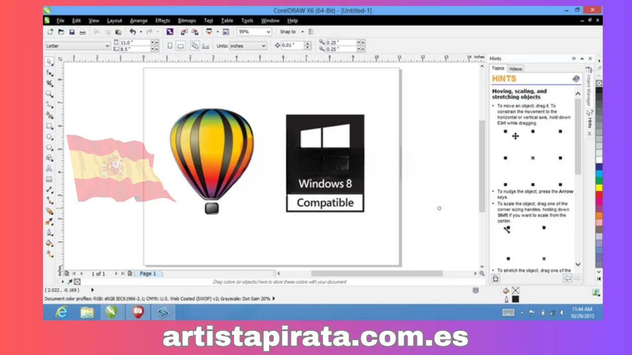 Interfaz Coreldraw x6