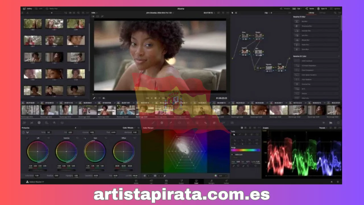 Interfaz de DaVinci Resolve Studio 18