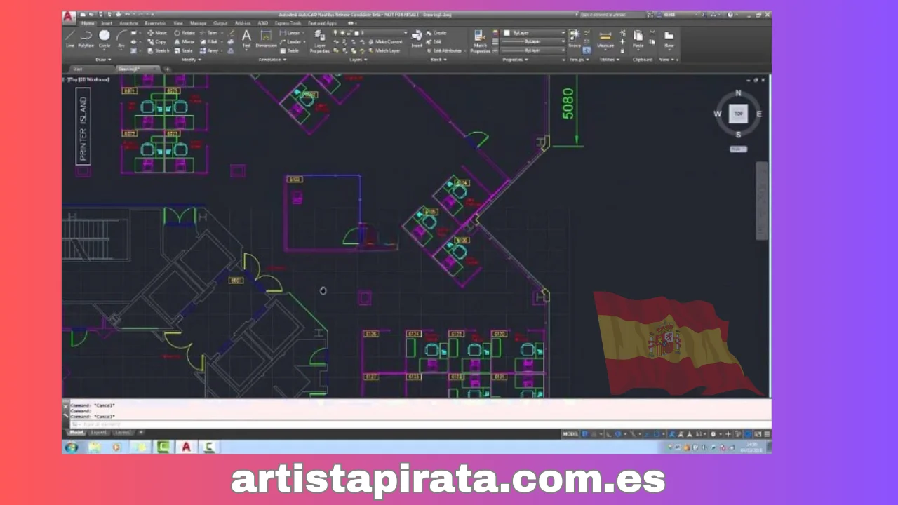 Interfaz de autocad 2017.