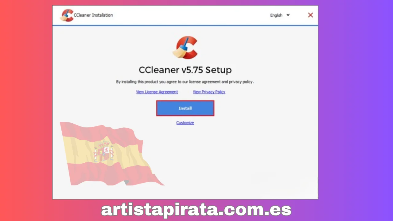 Seleccione Instalar Ccleaner Full Crack