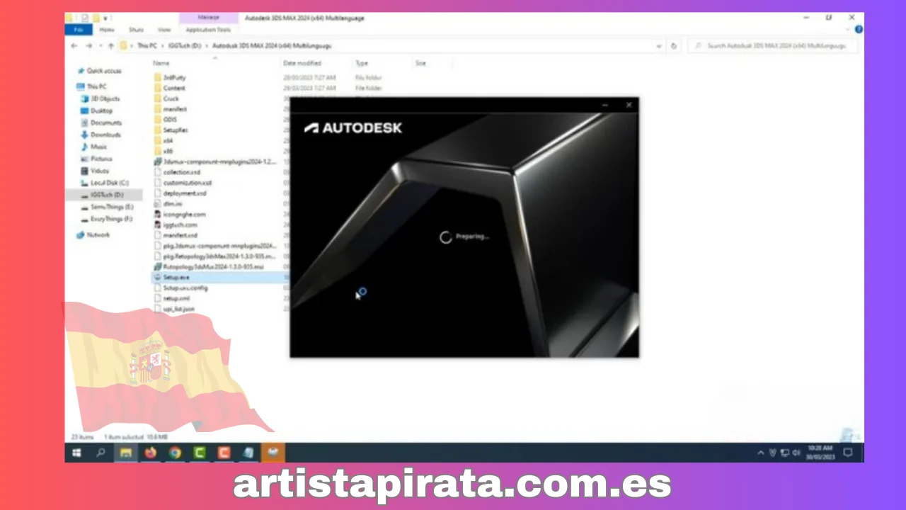 Vaya al archivo descargado, seleccione Setup.exe para iniciar la instalación.