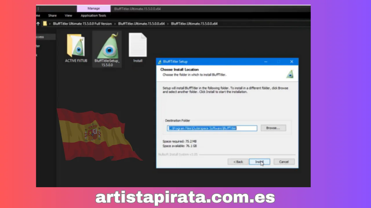 Abra el archivo “BluffTitlerSetup_15.5.0.0” - Haga clic en “Siguiente”