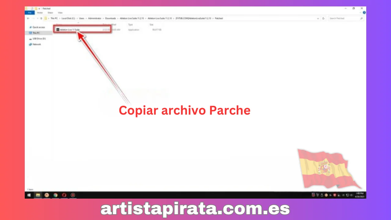 Copiar archivo de parche