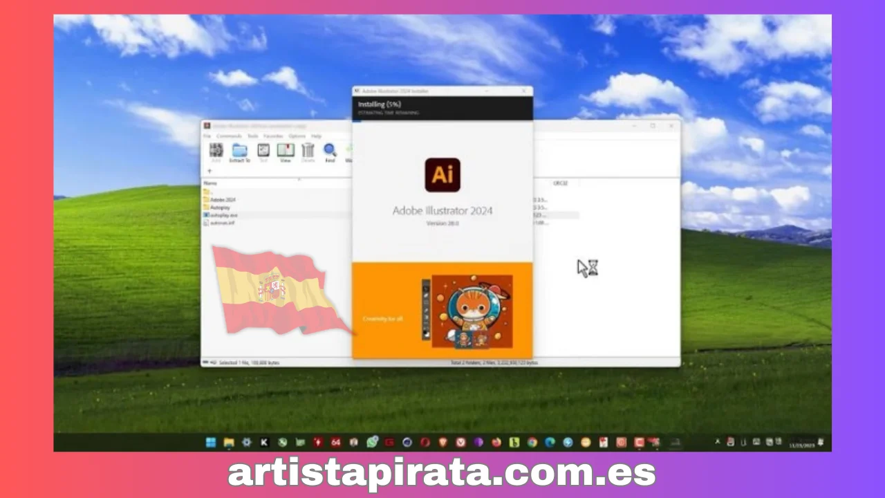 Espere a que se instale Adobe Illustrator 2024