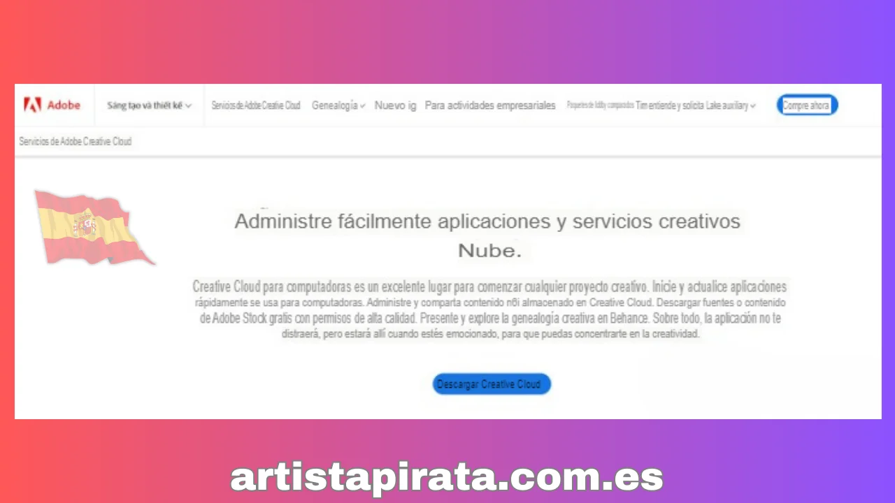 Haga clic en Descargar Creative Cloud para descargar