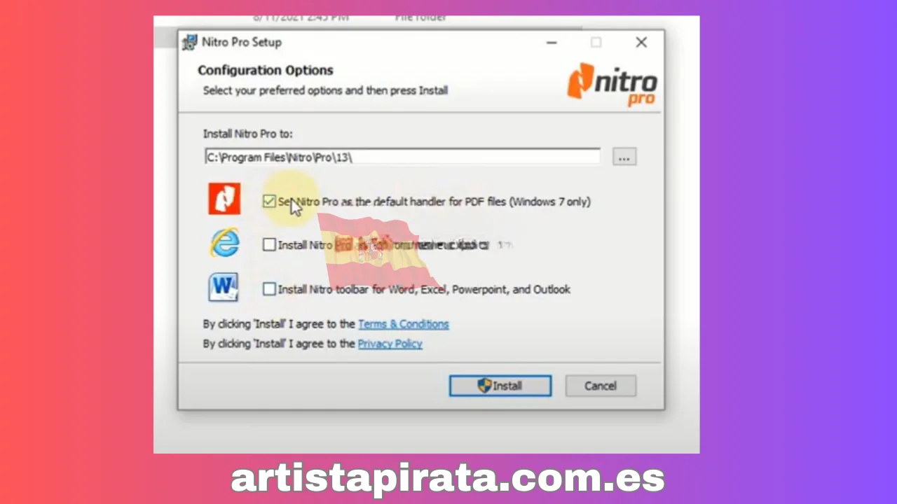 Haga clic en Establecer Nitro Pro como el controlador predeterminado para archivos PDF