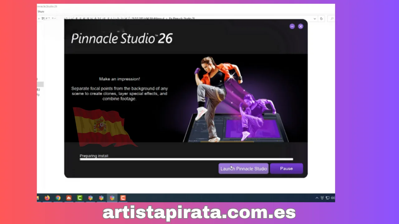 Haga clic en Iniciar Pinnacle Studio - Haga clic en Aceptar