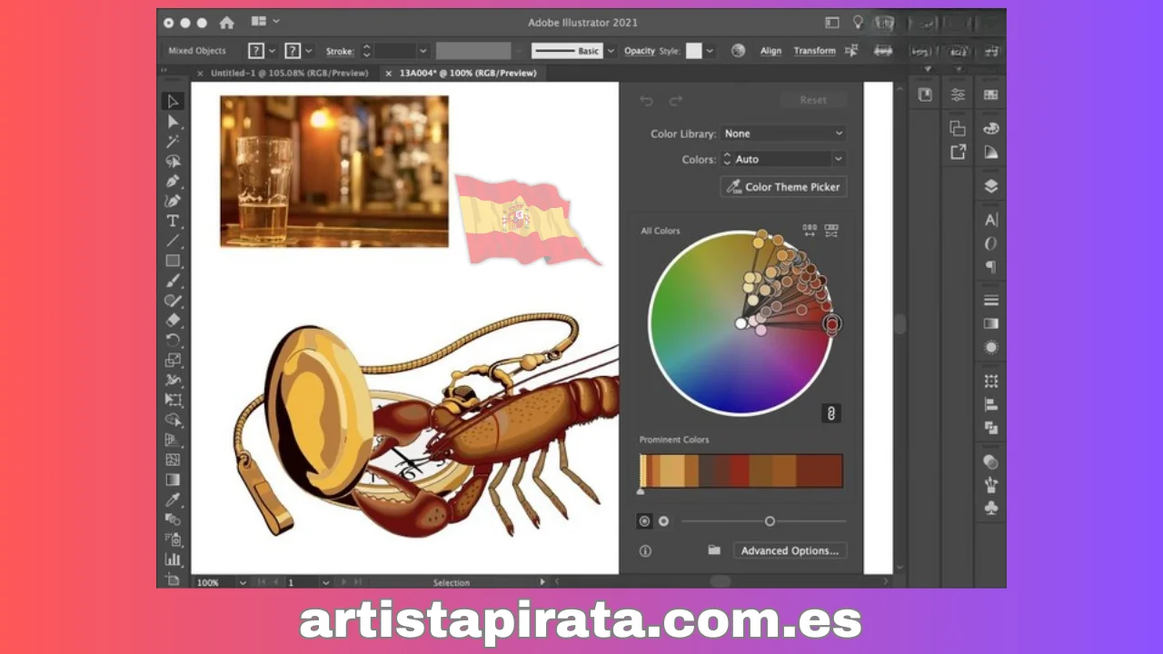 Interfaz de Adobe Illustrator 2021