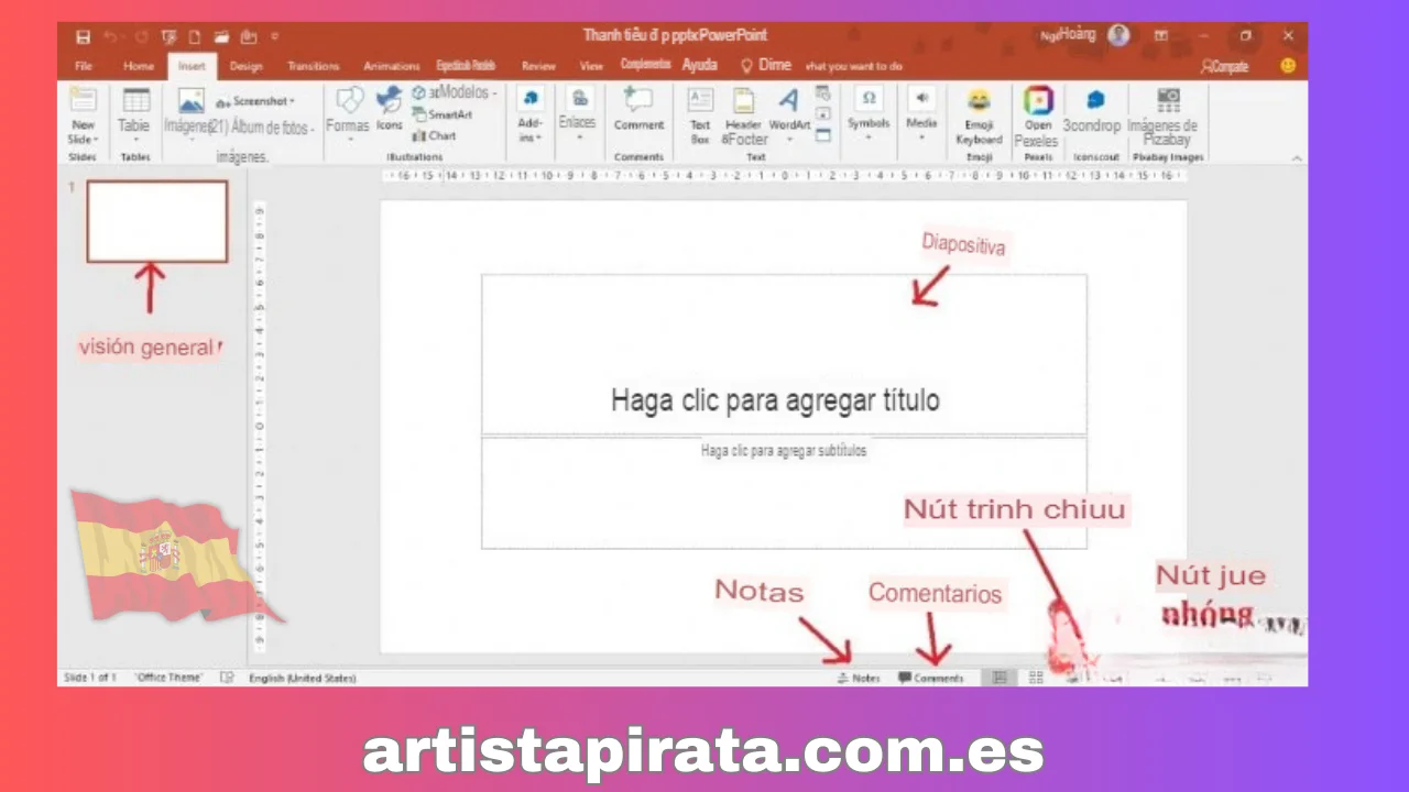 Interfaz de PowerPoint 2019