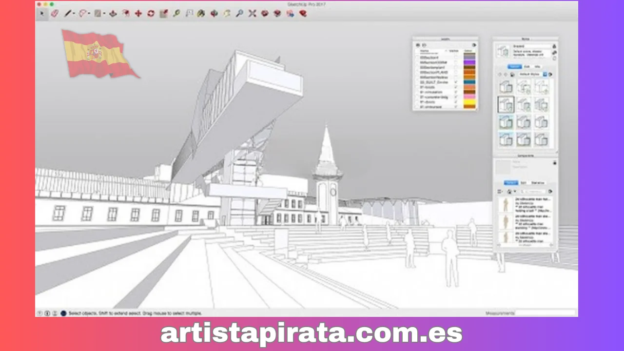 Interfaz modelo de Sketchup 2016