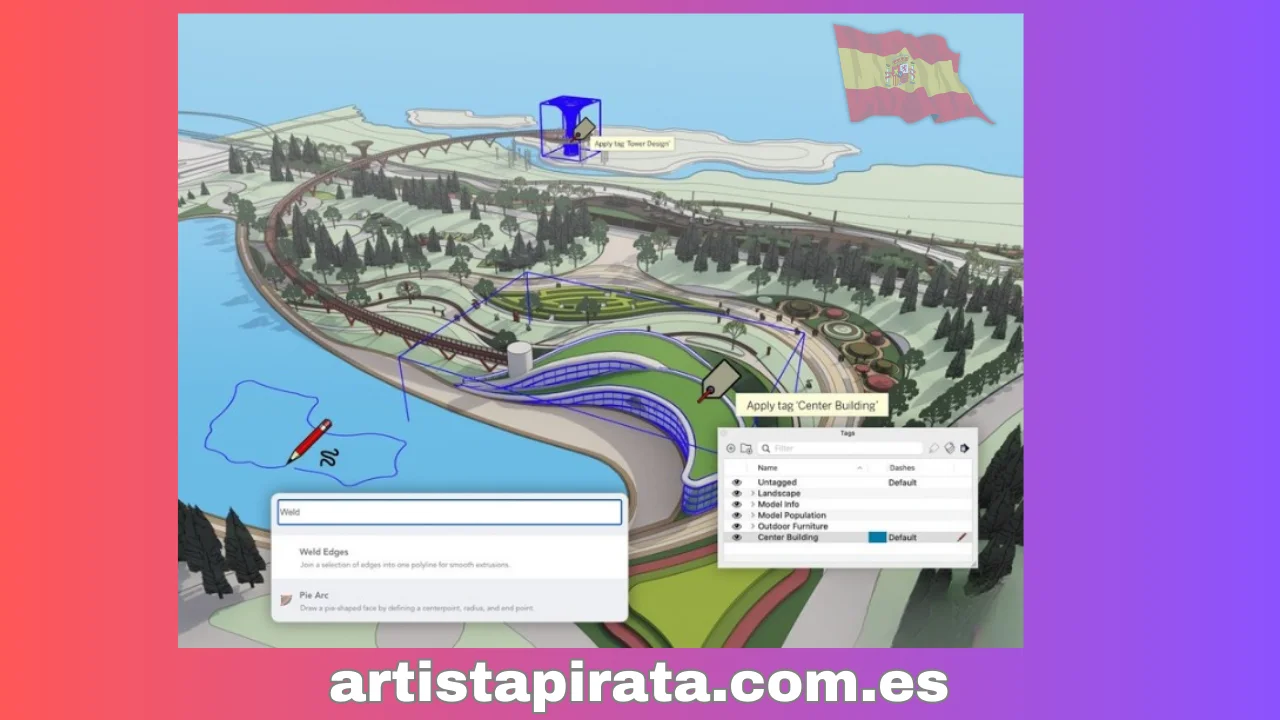 Interfaz mostrada en Sketchup 2022