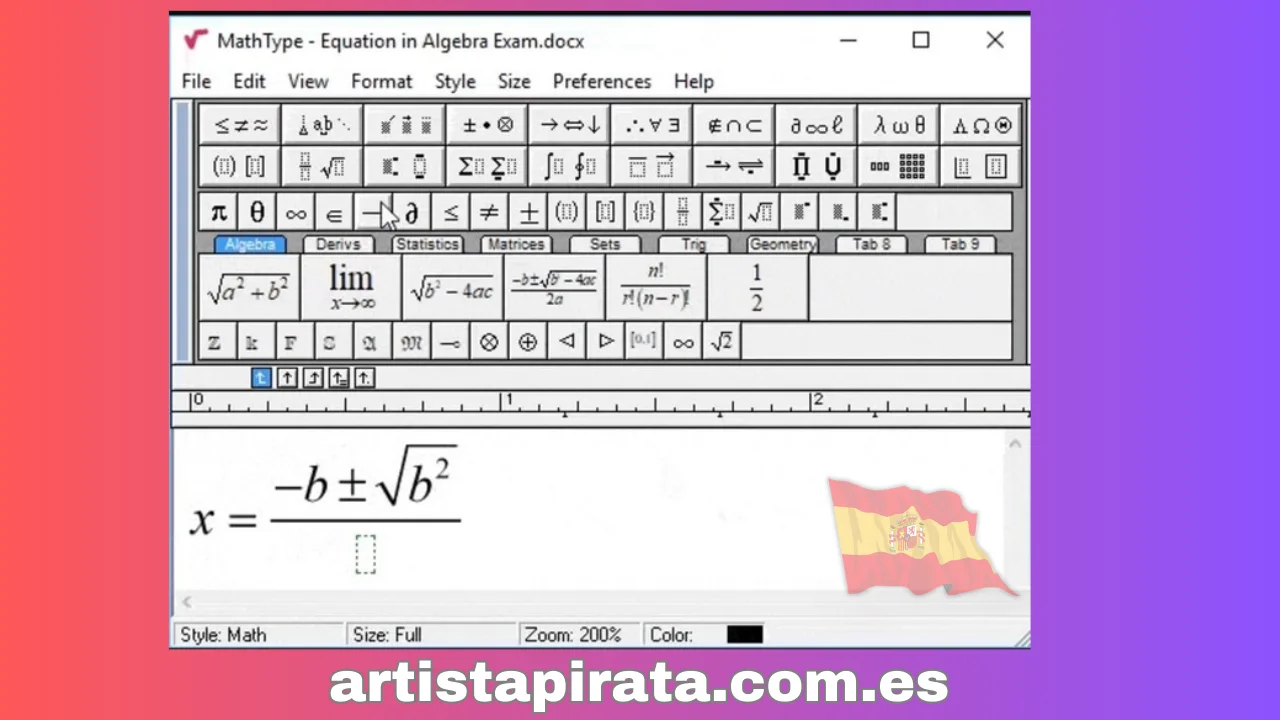 Software de creación de fórmulas matemáticas MathType