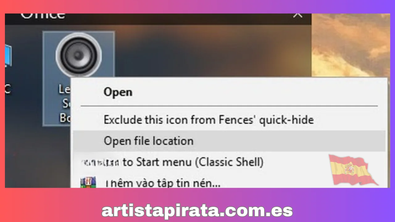 Sound Booster = Seleccione “Abrir ubicación de archivo”