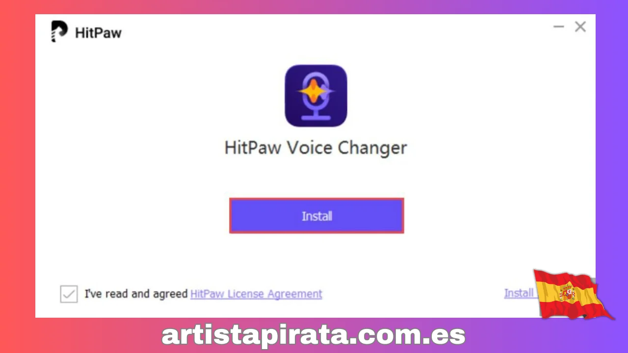 HitPaw Voice Changer Instalación paso 2