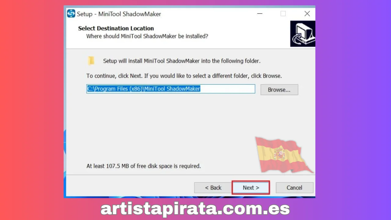 Instalación de MiniTool ShadowMaker, paso 4