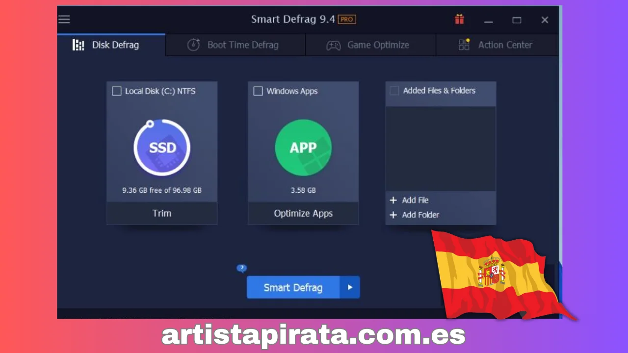 Interfaz IObit Smart Defrag Pro